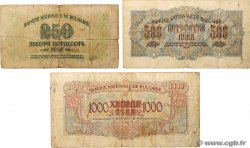250, 500 et 1000 Leva Lot BULGARIE  1945 P.070a, P.071a et P.072a B+