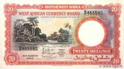 20 Shillings AFRIQUE OCCIDENTALE BRITANNIQUE  1953 P.10a