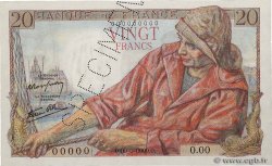20 Francs PÊCHEUR Spécimen FRANCE  1942 F.13.01Sp AU-
