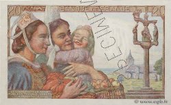 20 Francs PÊCHEUR Spécimen FRANCE  1942 F.13.01Sp AU-