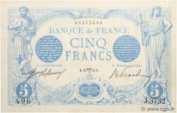 5 Francs BLEU FRANCE  1914 F.02.22 VF+