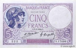 5 Francs FEMME CASQUÉE FRANCIA  1924 F.03.08