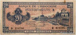 20 Piastres rose orangé INDOCHINE FRANÇAISE  1945 P.072