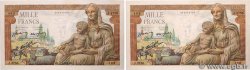 1000 Francs DÉESSE DÉMÉTER Consécutifs FRANCE  1943 F.40.18