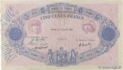 500 Francs BLEU ET ROSE FRANCE  1921 F.30.25