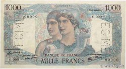 1000 Francs MINERVE ET HERCULE Spécimen FRANCIA  1945 F.41.01Sp2