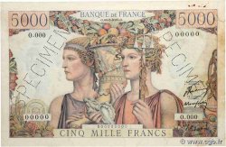 5000 Francs TERRE ET MER Spécimen FRANCE  1949 F.48.01Sp VF+