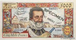 5000 Francs HENRI IV Spécimen FRANCE  1957 F.49.01Spn XF-