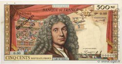 500 Nouveaux Francs MOLIÈRE Spécimen FRANCE  1959 F.60.01Spn VF+