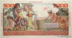 5000 Francs Schoelcher Spécimen GUADELOUPE  1952 P.38s pr.SUP