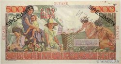 5000 Francs Schoelcher Spécimen FRENCH GUIANA  1946 P.26s MBC+