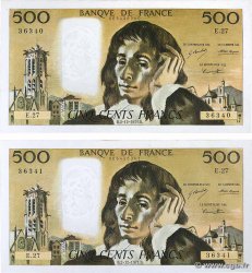 500 Francs PASCAL Consécutifs FRANCE  1971 F.71.07