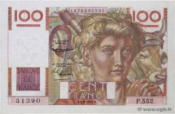 100 Francs JEUNE PAYSAN filigrane inversé FRANCE  1953 F.28bis.02 XF+