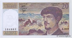 20 Francs DEBUSSY FRANCE  1985 F.66.06A15 UNC-