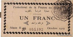 1 Franc MOROCCO  1919 P.06a VF