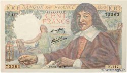 100 Francs DESCARTES FRANCE  1944 F.27.08