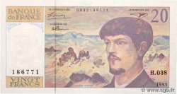 20 Francs DEBUSSY à fil de sécurité FRANCE  1993 F.66BIS.04