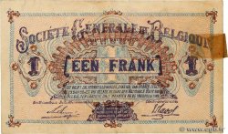 1 Franc BELGIUM  1918 P.086b XF