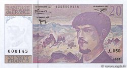 20 Francs DEBUSSY Modifié Petit numéro FRANCE  1997 F.66ter.02A50 NEUF