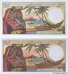 500 Francs Lot COMOROS  1986 P.10a2 et P.10b1 UNC-