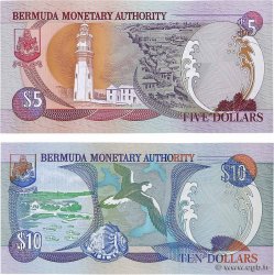 5 et 10 Dollars Lot BERMUDAS  2000 P.51a et P.52a FDC