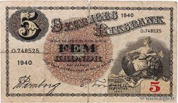 5 Kronor SUÈDE  1940 P.33w