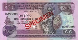 100 Birr Spécimen ÉTHIOPIE  1991 P.45bs