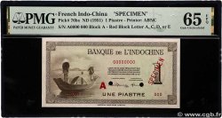 1 Piastre Spécimen FRENCH INDOCHINA  1945 P.076bs