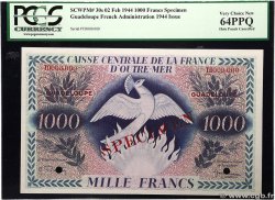 1000 Francs Phénix Spécimen GUADELOUPE  1944 P.30s
