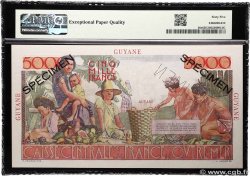 5000 Francs Schoelcher Spécimen FRENCH GUIANA  1946 P.26s UNC