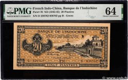 20 Piastres vert FRENCH INDOCHINA  1944 P.070 UNC-