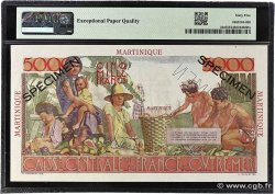 5000 Francs Schoelcher Spécimen MARTINIQUE  1946 P.34s FDC