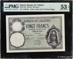 20 Francs ALGÉRIE  1915 P.078a