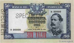 50 Escudos Spécimen PORTUGAL  1953 P.160s XF-
