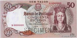 50 Escudos Spécimen PORTUGAL  1964 P.168s AU-
