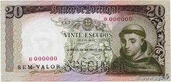 20 Escudos Spécimen PORTUGAL  1964 P.167s UNC-