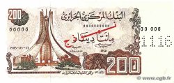 200 Dinars Spécimen ALGÉRIE  1983 P.135s