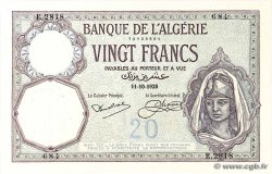 20 Francs ALGÉRIE  1928 P.078b