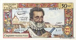 50 Nouveaux Francs HENRI IV FRANCE  1959 F.58.02 VF+