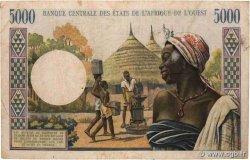 5000 Francs ESTADOS DEL OESTE AFRICANO  1965 P.104Ad BC
