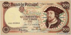 500 Escudos Petit numéro PORTUGAL  1966 P.170a pr.NEUF