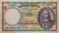 20 Escudos Numéro spécial PORTUGAL  1959 P.153b