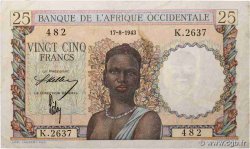 25 Francs FRENCH WEST AFRICA (1895-1958)  1943 P.38