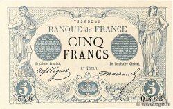 5 Francs NOIR FRANCE  1873 F.01.21 XF+