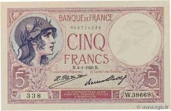 5 Francs FEMME CASQUÉE FRANCE  1929 F.03.13 AU