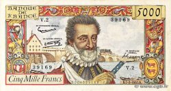 5000 Francs HENRI IV FRANCE  1957 F.49.01 F+