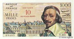 10 NF sur 1000 Francs RICHELIEU FRANCE  1957 F.53.01 XF+