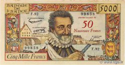 50 NF sur 5000 Francs HENRI IV FRANCE  1958 F.54.01 F+