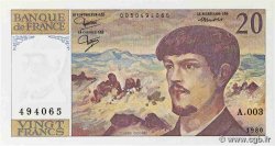 20 Francs DEBUSSY FRANCE  1980 F.66.01A3