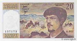 20 Francs DEBUSSY FRANCE  1983 F.66.04A11 UNC-